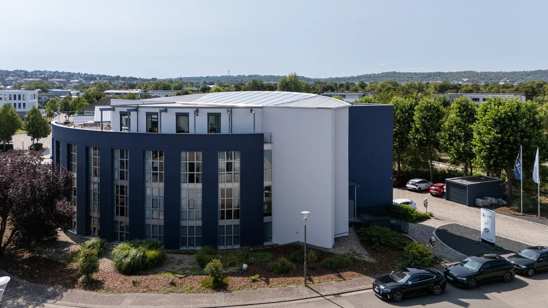 Das Bürogebäude von AO Consulting im Zeiloch 13 in Bruchsal von oben