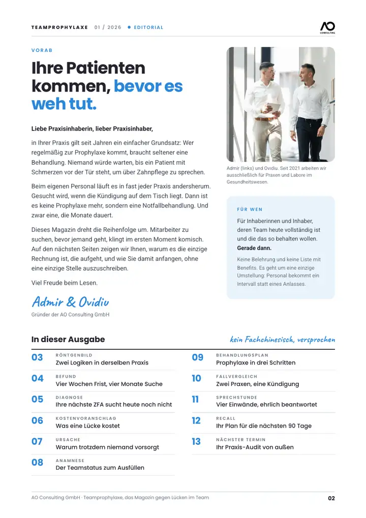 Leseprobe Seite 2, Editorial und Inhalt
