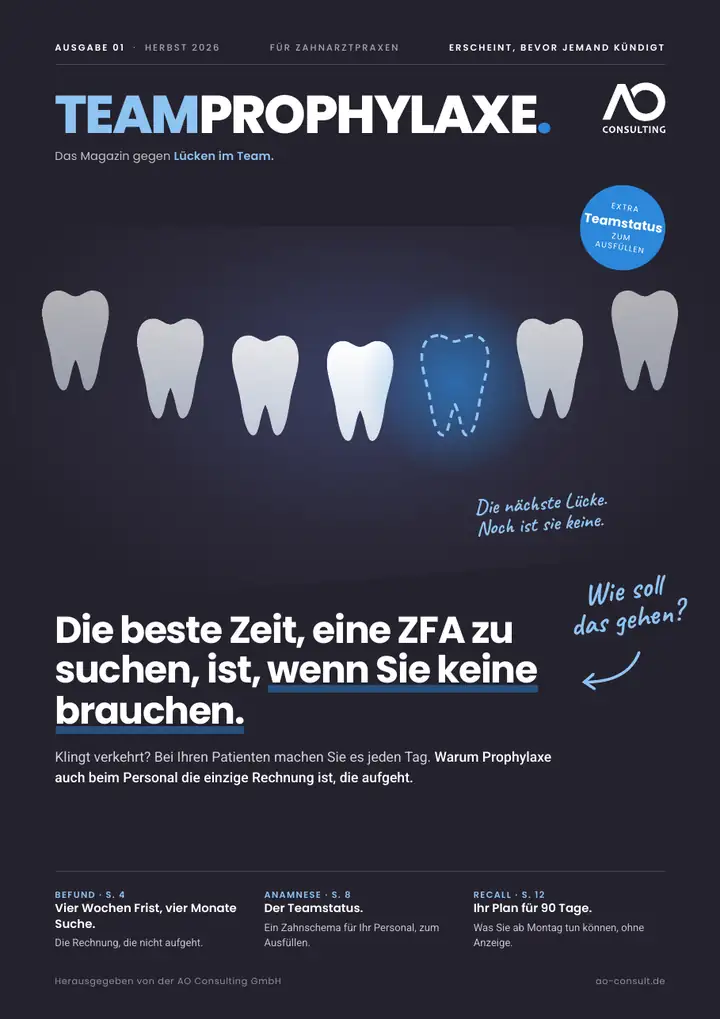Titelseite Teamprophylaxe Ausgabe 01, Herbst 2026